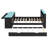 Full Size Wood Daybed with Twin Size Trundle,Desk,LED light and USB,Black+Blue-65048525-65048526