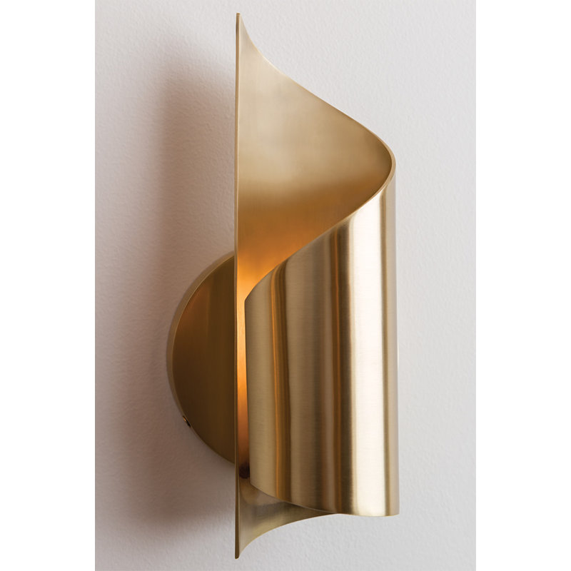 Evie 1 Light Wall Sconce, Aged Brass