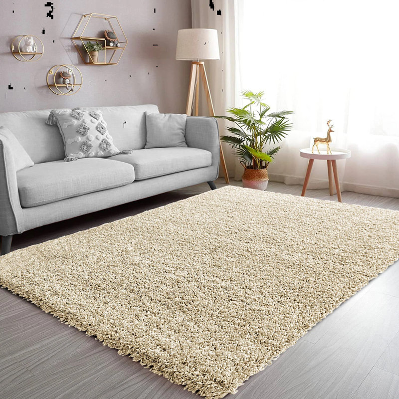 Solid Colour Shag Area Rug, Rectangle 60 x 110 cm
