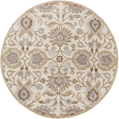 Arden Floral Handmade Tufted Wool Ivory/Brown/Taupe/Light Brown Area Rug