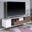 Base de console de télévision moderne moderne avec tablette ouverte et glissières à roulement à billes attachées à un tiroir