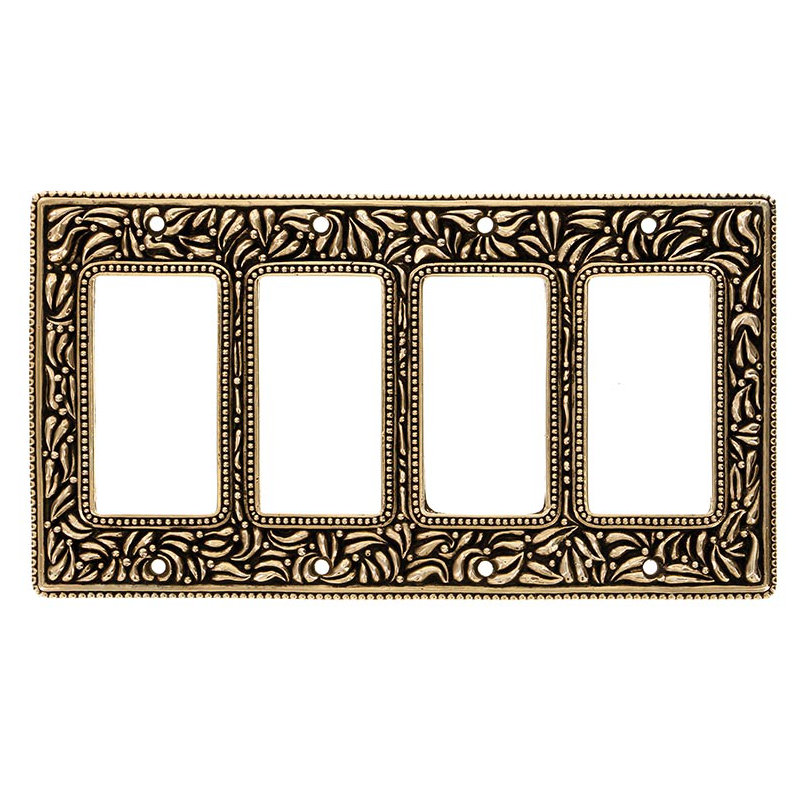San Michele 4-Gang Rocker Wall Plate, Antique Gold