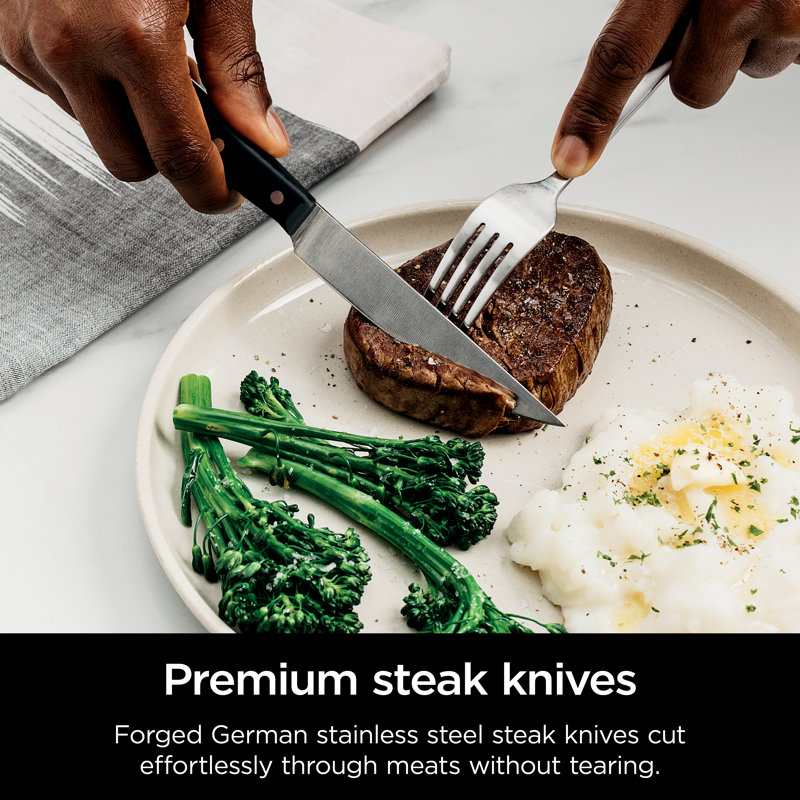 Ninja Foodi NeverDull 17-Piece Premium Knife System, Knife Block Set with Built-in Sharpener