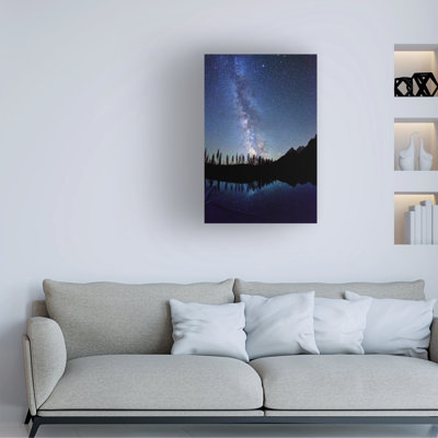 «Wraped Canvas Wall Art», art mural Royce Bair «MIlky Way String Lake Tetons» pour le salon, la chambre à coucher ou le bureau - 30 x 47