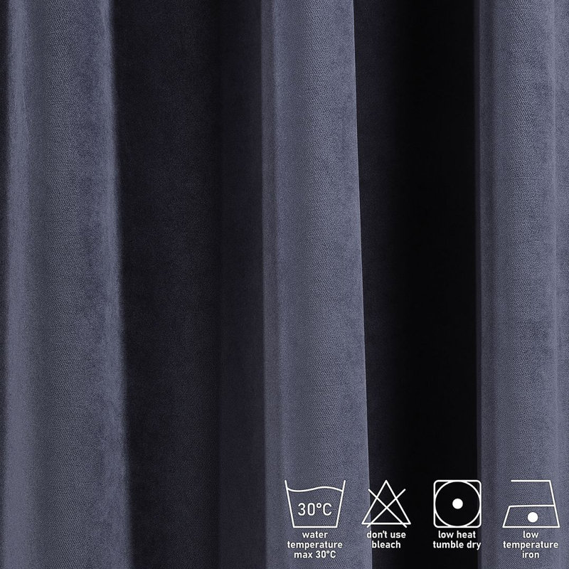 Soft Touch Velvet Kitchen Valance, Charcoal, 60 W x 60 D cm