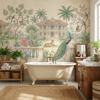 Papier peint rétro style tropical chinois