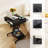 23.6" Z-Shaped Computer Desk with Keyboard Tray and Wheels, Compact Study Table for Small Spaces-2022873938