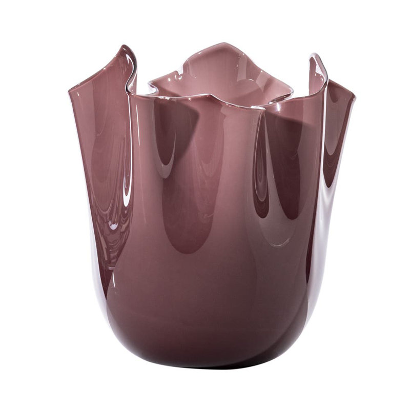 Venini Fazzoletto Vase, 9.45" H x 7.87" W x 7.87" D, Milk White
