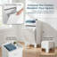 Armoire à panier à linge inclinable en bois d'ingénierie H 31 po avec panier coulissant pour salle de bain, petits espaces
