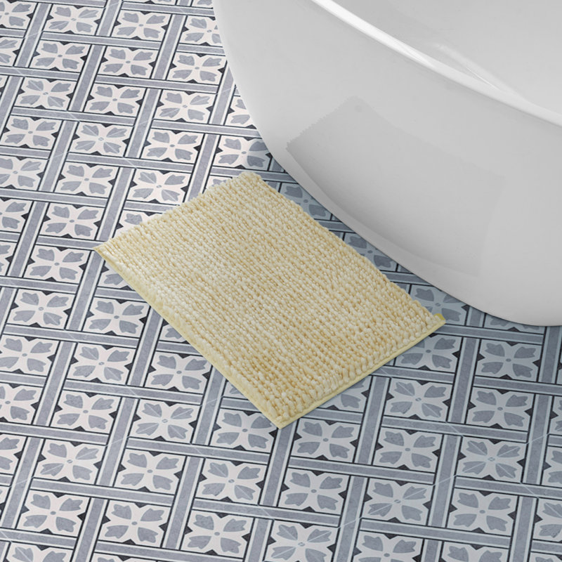 Laura Ashley Butter Chenille Bath Rug, 17" W x 24" L, Yellow
