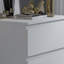 Warren 3 Drawer Chest Of Drawers: 60cm Wide. Matt Finish. Scratch Resistant. Modern No Handle Design.-900915375