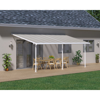 Canopia By Palram 295cm W x 739cm D Polycarbonate White Cover Retractable Patio Awning