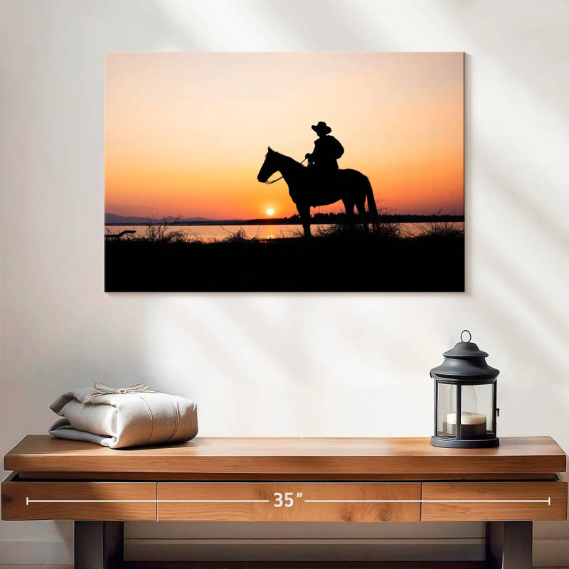 Silhouette de cowboy Lelar, H 16 po x l 24 po