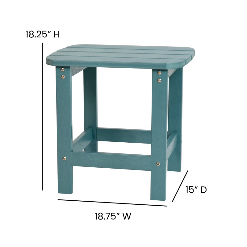 Table d'appoint Balasi en résine de polyester toutes saisons Adirondack, Écume de mer