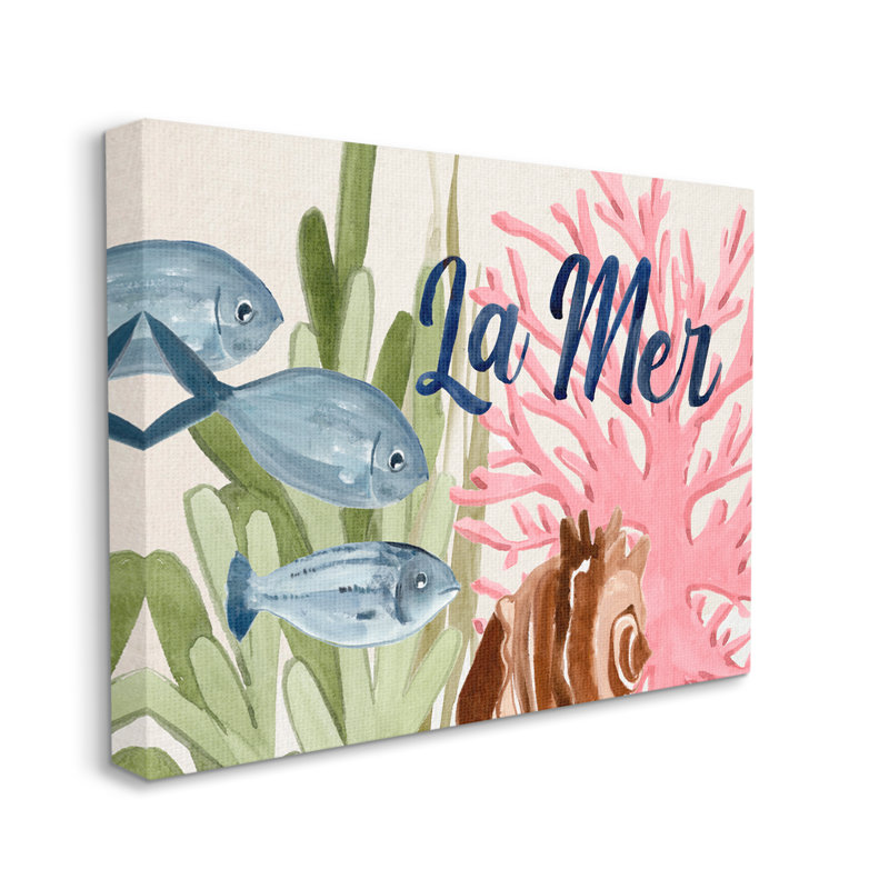 Poissons peu profonds La Mer, Plaque murale, H 20 po x l 20 po x P 1,5 po