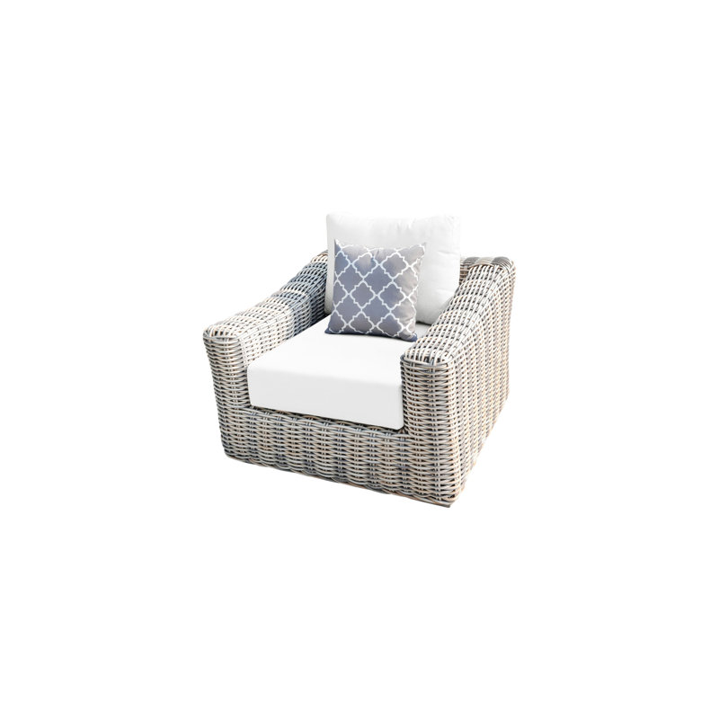 Chaise de patio avec coussins Sommerville, Blanc
