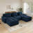 Boneless Modern U-Shaped Modular Sofa, Compression Corduroy Fabric & No Assembly-123043454