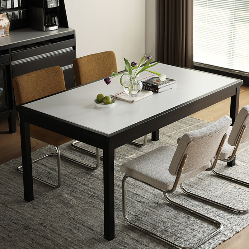 Nyiah Solid Wood Base Dining Table, 29.13"H x 70.86"L x 35.43"W