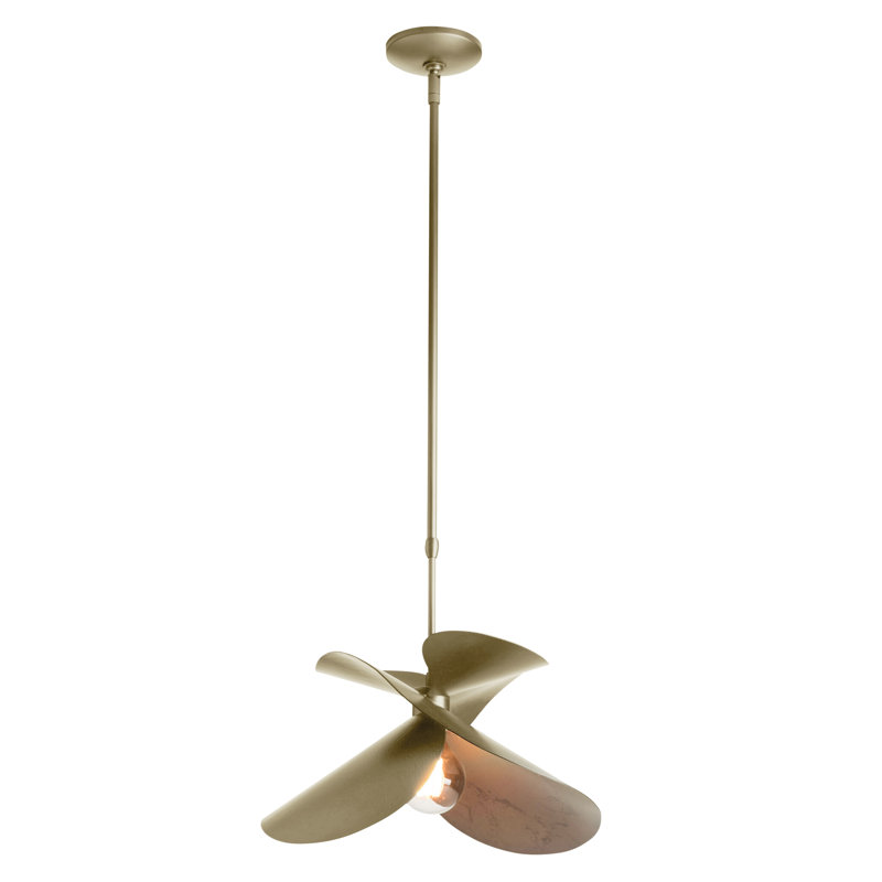 Hibiscus 1 - Light Unique/Statement Geometric Pendant, Soft Gold