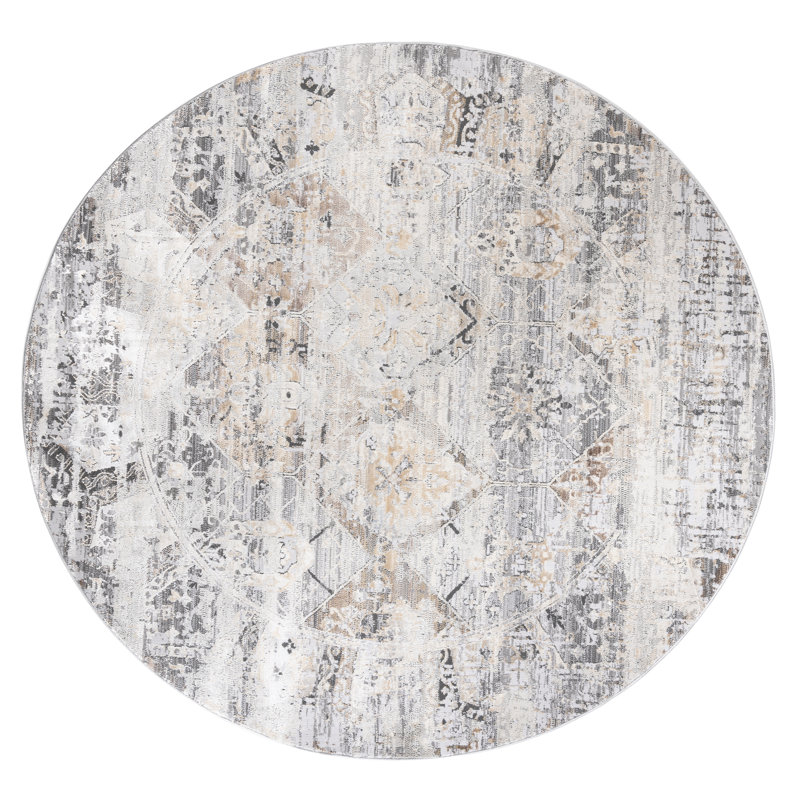 Juanne Abstract Indoor Rug, Round 7'10"