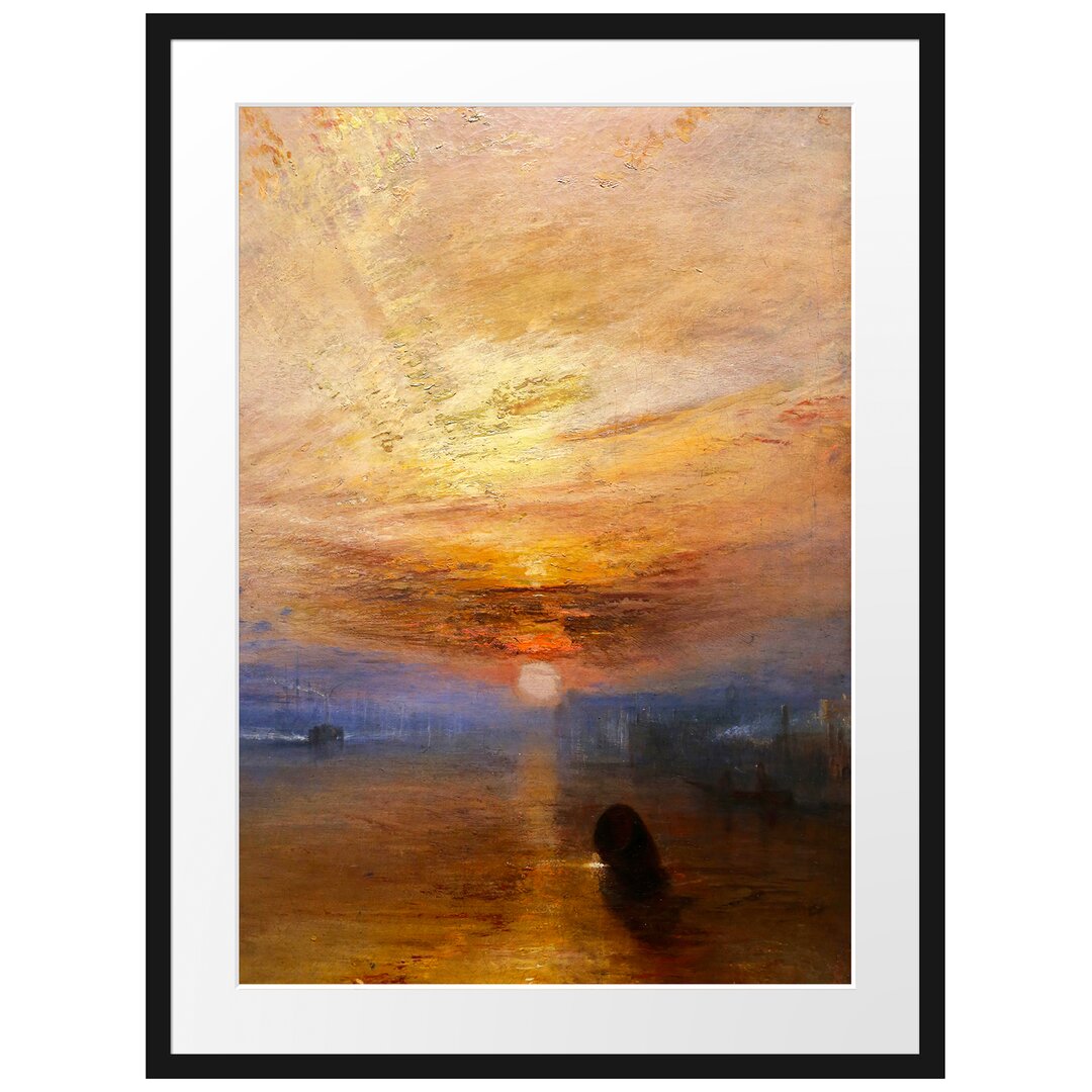 William Turner - The Fighting Temeraire Tugged To Her L - Im Bilderrahmen Mit Galerie-Passepartout