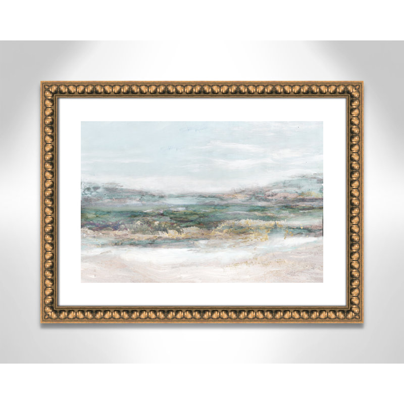 Lori Dazzling by Matina Theodosiou - Painting Print on Canvas, White, Gold Bead Framed Paper, 17" H x 23" W x 1.125" D