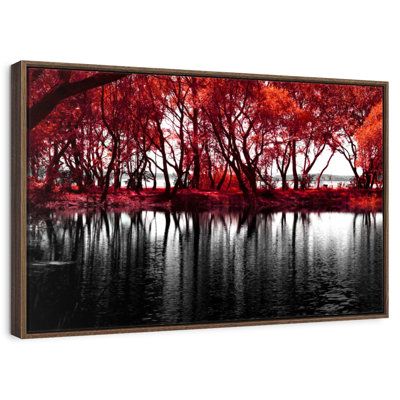 Pop Lakeside Red Trees