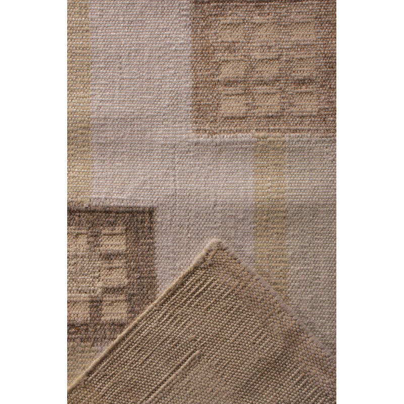 Rug & Kilim's Scandinavian Style Flat-Weave Gray Blue Geometric Pattern, Runner 12' x 16'