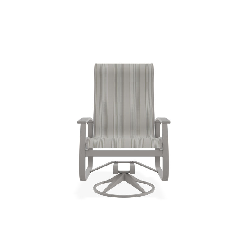Chaise berçante pivotante en aluminium Belle Isle, Gris chaleureux, Port