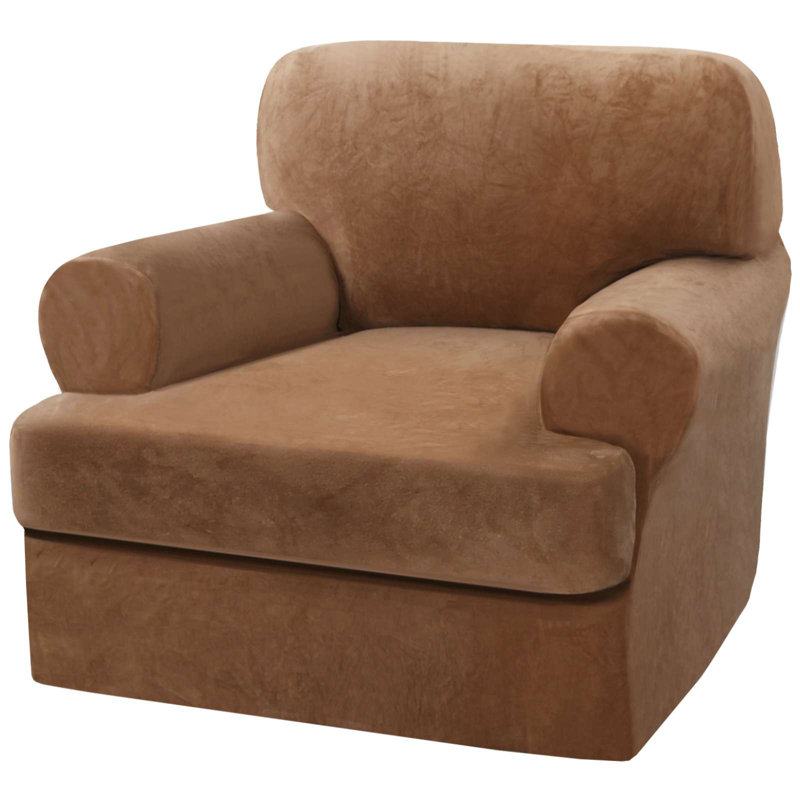 Housse pour fauteuil en velours avec coussin en T et housse de canapé 1 T pour le salon Lavable à la machine, Bagage