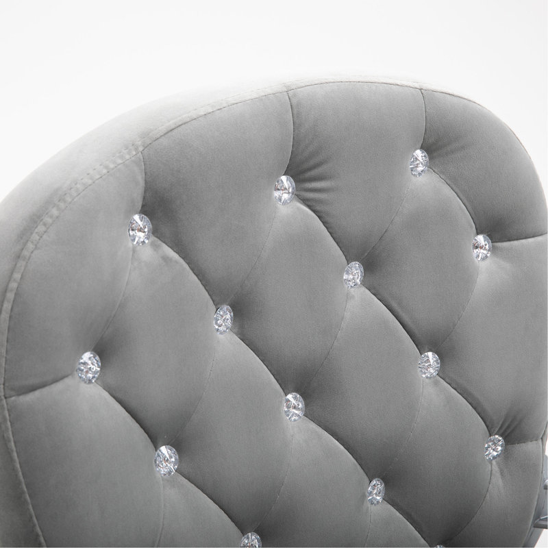 Fauteuil de bureau en velours, fauteuil de bureau capitonné avec accoudoirs rembourrés, hauteur réglable et roulettes pivotantes