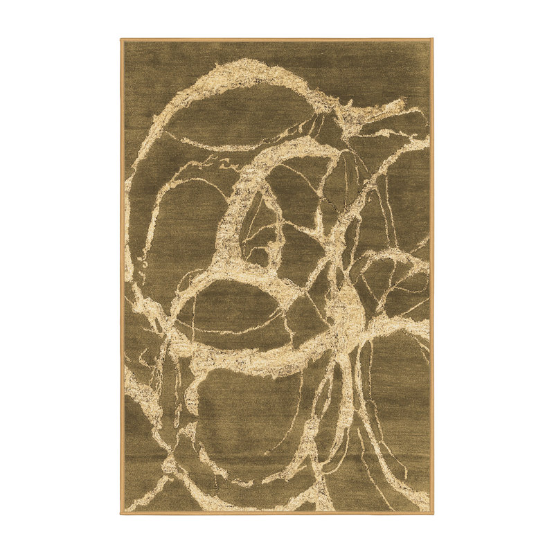 Washable Abstract Indoor Rug, Rectangle 7' x 9'