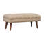 Banc Wood Boucle Puffer, pieds nordiques, beige et brun clair