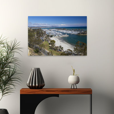 Elevated View Of A Harbor, Dana Point Harbor, Dana Point, Orange County, California, Usa Abstract Contemporary Landscape Nature Wall Art