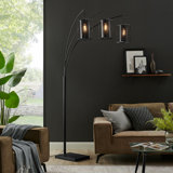 Worland 89'' Black Arched Floor Lamp