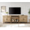Meuble télé pour téléviseur de 100 po ou moins Farmhouse, avec 8 espaces de rangement pour téléviseur 75/80/85/90 po, chêne