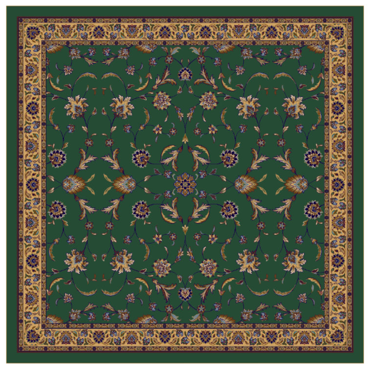 Alminus Isfahan Emerald Oriental Area Rug