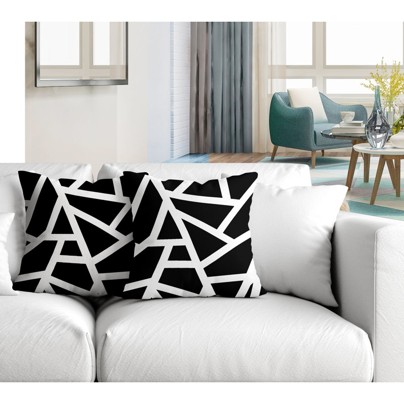 Coussin Clarion, L 15 po x H 15 po, Noir