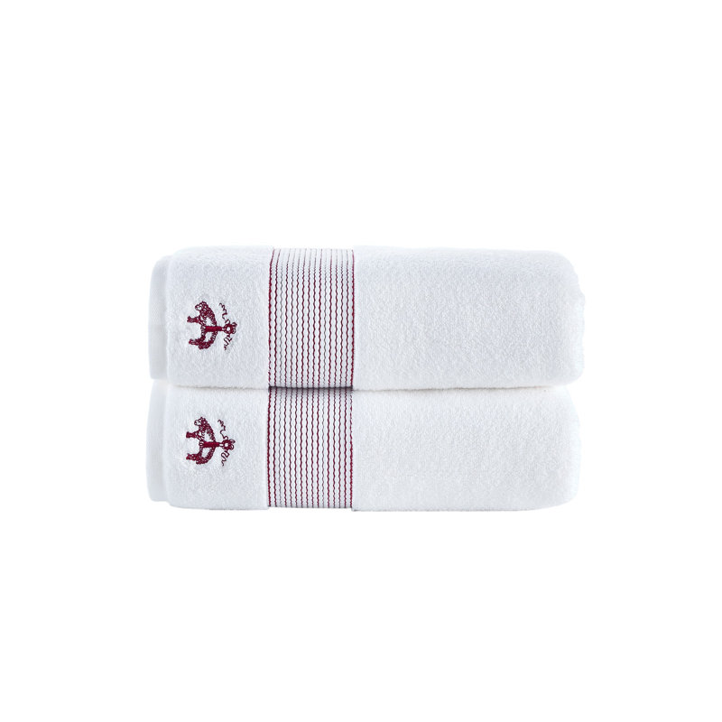 Turkish Cotton Midweight Jacquard Bath Towel, Scarlet Sage