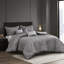 Édredon gris 7 pièces avec rayure diagonale, ensemble de literie de luxe, confort toutes saisons, coutures décoratives, taies décoratives assorties, jupe de lit de 15 pouces, coussins décoratifs pour chambre à coucher confortable, testé