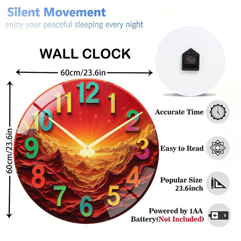 Horloge murale décorative coucher de soleil coucher de soleil