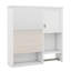 Pharmacie de salle de bain avec miroir 29 po x 28 po, armoire de rangement murale avec porte, tablette réglable et barre à serviettes-1380723680