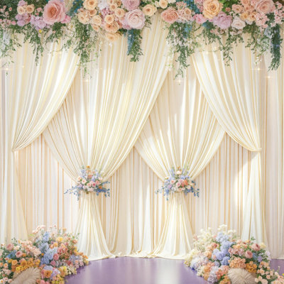 Wrinkle Free Wedding Backdrop Curtains 4 Panels