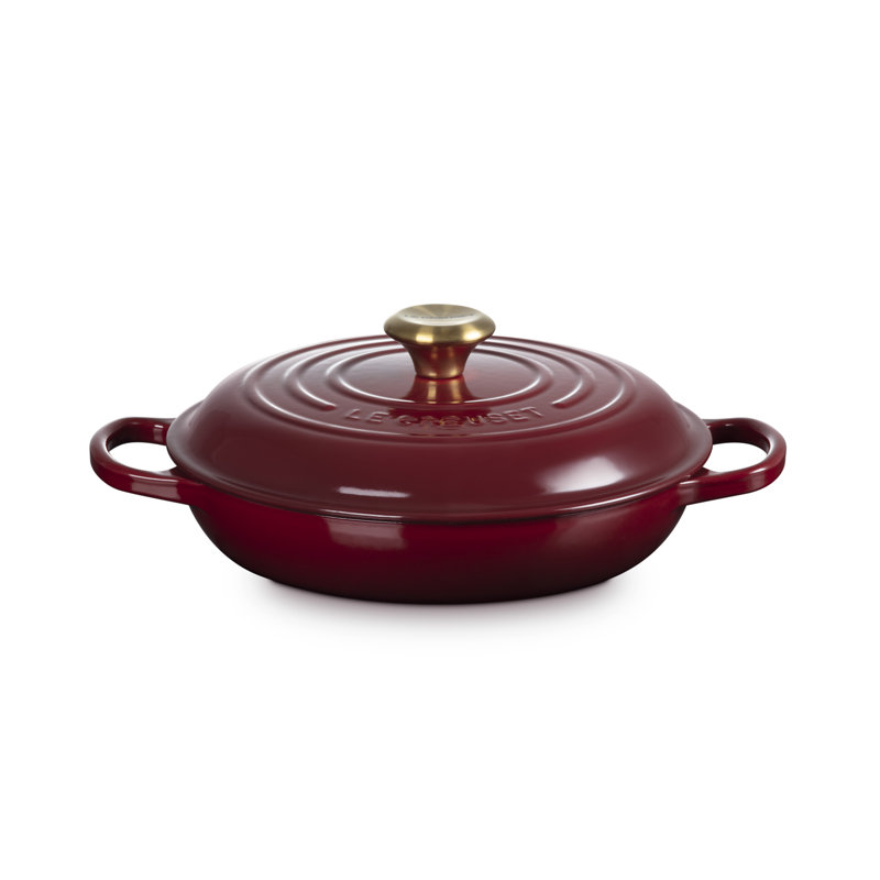Le Creuset Cast Iron Shallow Casserole, Garnet, 26cm / 2.2L