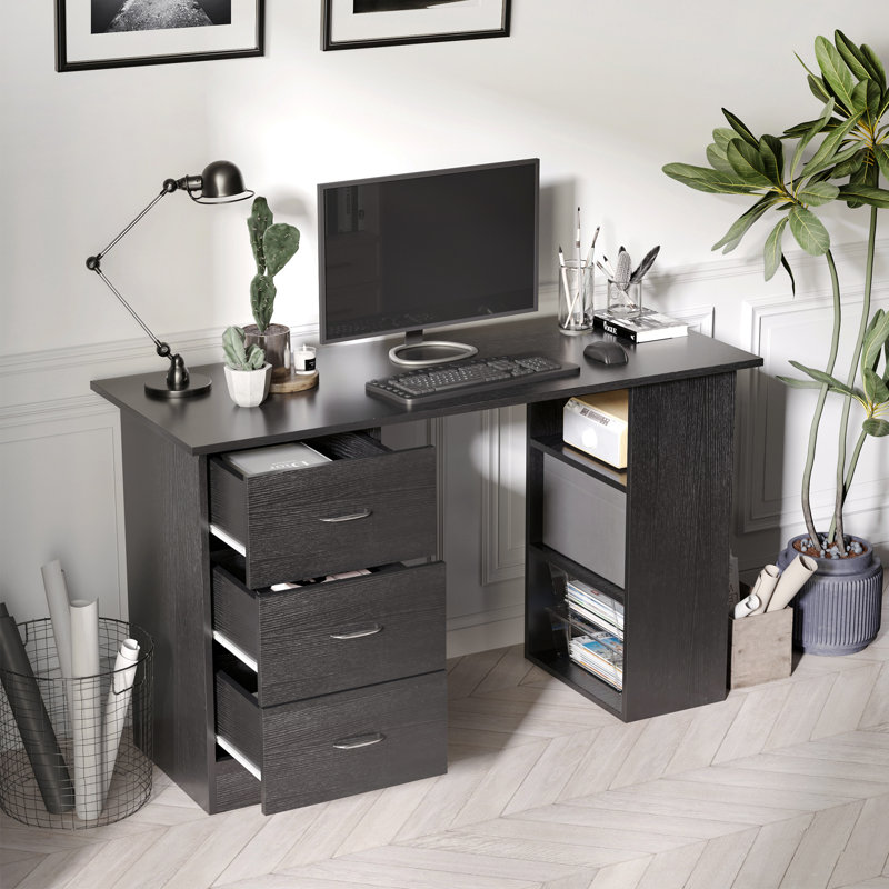 Computer Desk, Dark Grey/Dark Grey