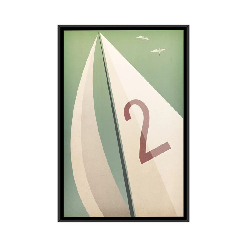 Impression sur toile, "voiles viii" par ryan floral, H 26 po x l 18 po x P 1,5 po, Toile avec cadre noir, Pas de tapis