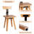 Minimalist Oak Wood Bar Counter Stool  With Back Support Armless Barstools Chairs For Kitchen Island Bar Club