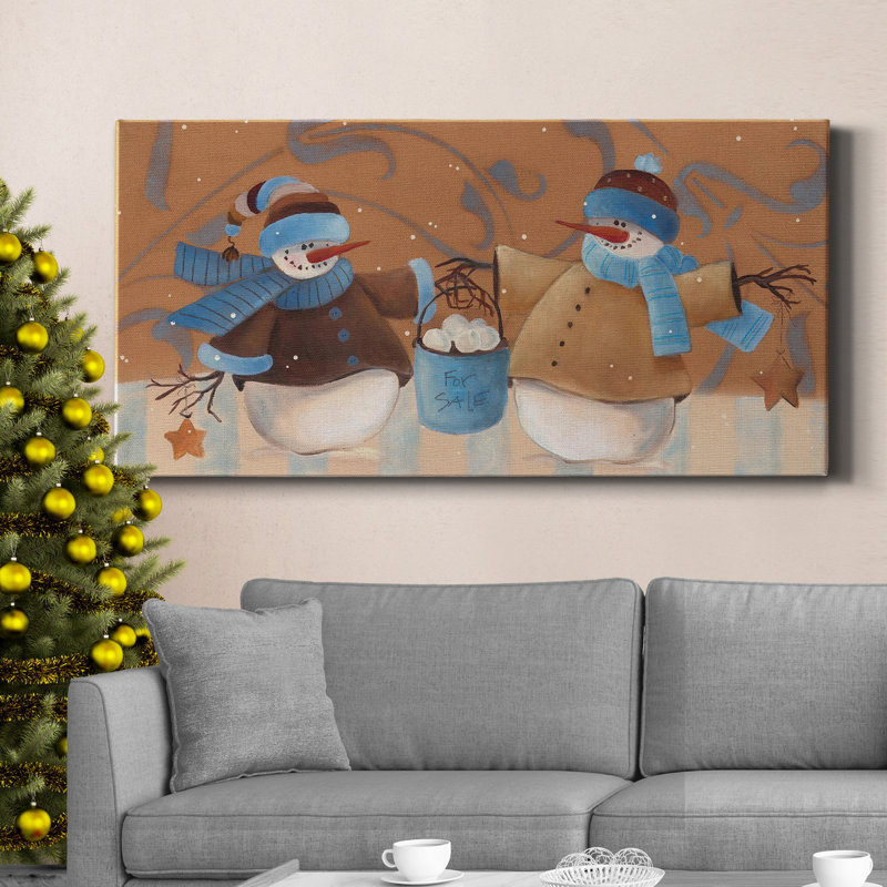 «Snowball Bucket», toile tendue avec châssis de qualité supérieure - prête à être accrochée, H 16 po x l 8 po x P 1 po