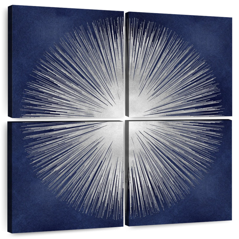 Avery Silver Sunburst On Blue I