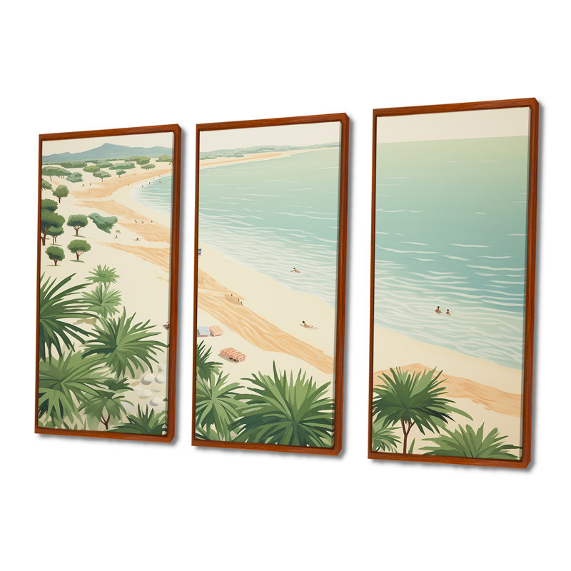 Ensemble de salon Rowles - Beach & Ocean Wall Art, Cadre flottant brun, H 28 po x l 36 po x P 1 po